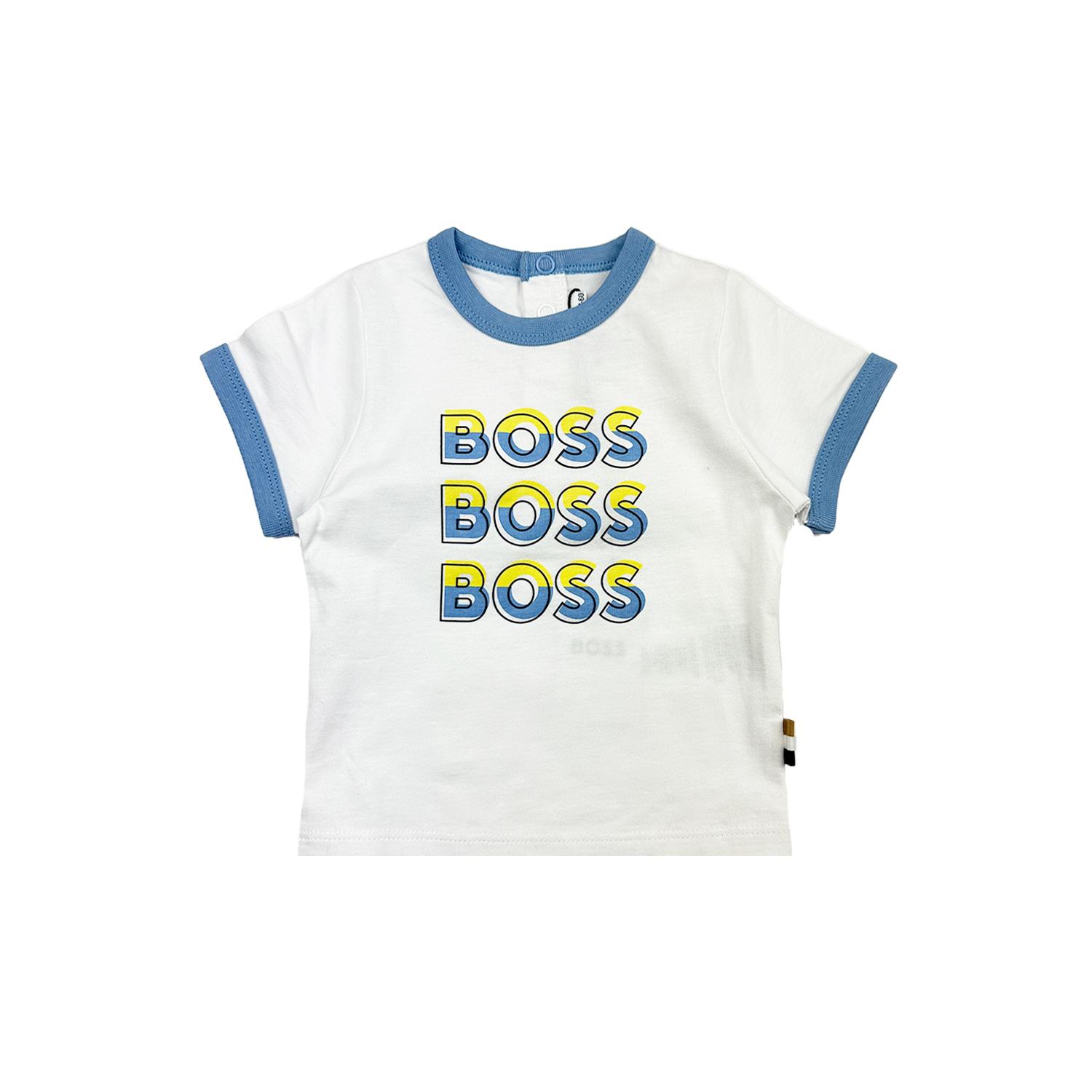 boss shirt wit:blauw:geel